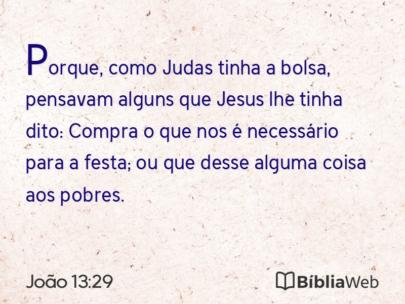João 13:29 em imagem para compartilhar