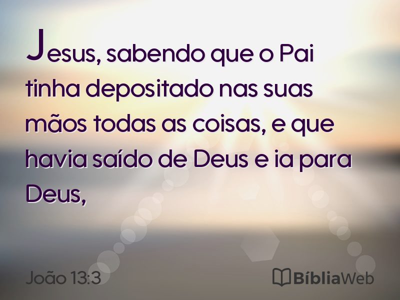 João 13:3 em imagem para compartilhar