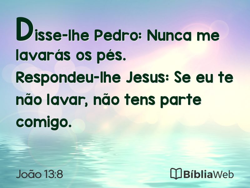 João 13:8 em imagem para compartilhar