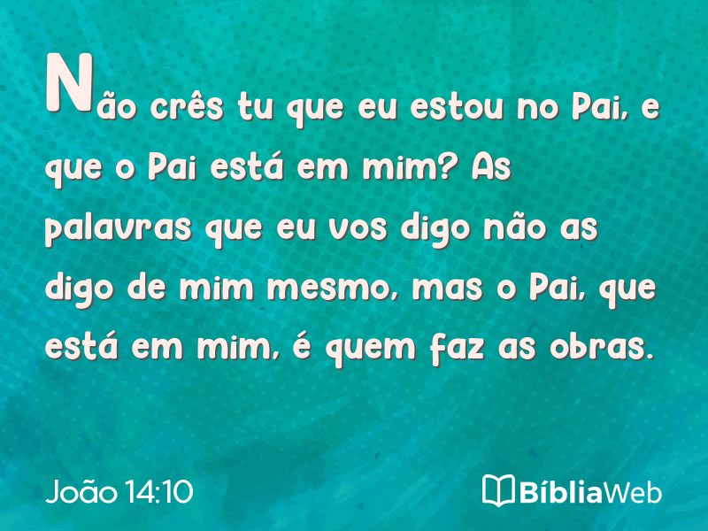 João 14:10 em imagem para compartilhar