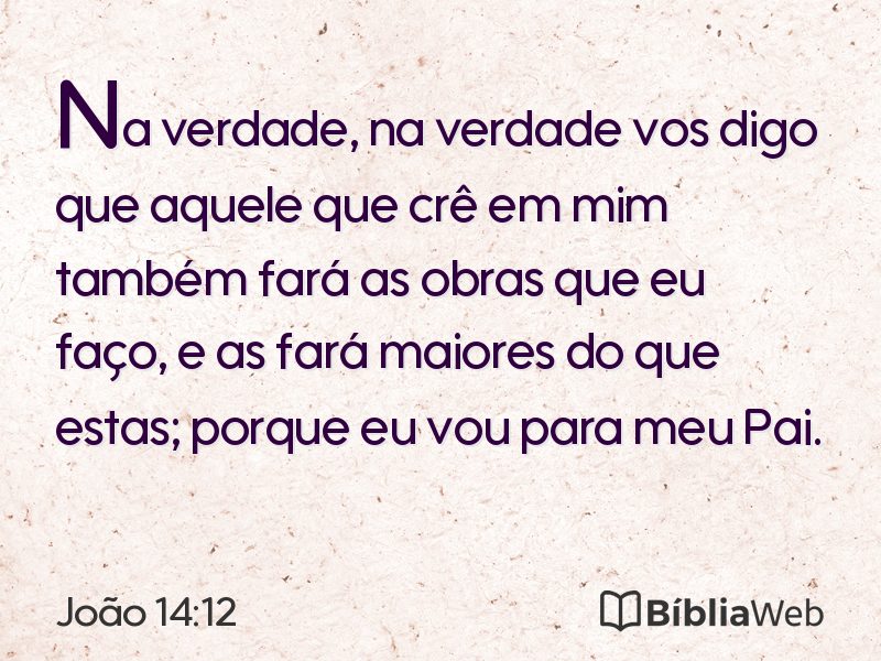 João 14:12 em imagem para compartilhar