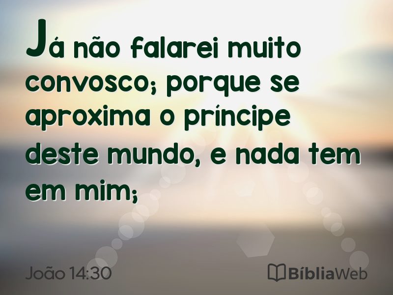 João 14:30 em imagem para compartilhar