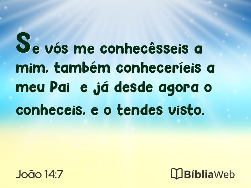 João 14:7 em imagem para compartilhar