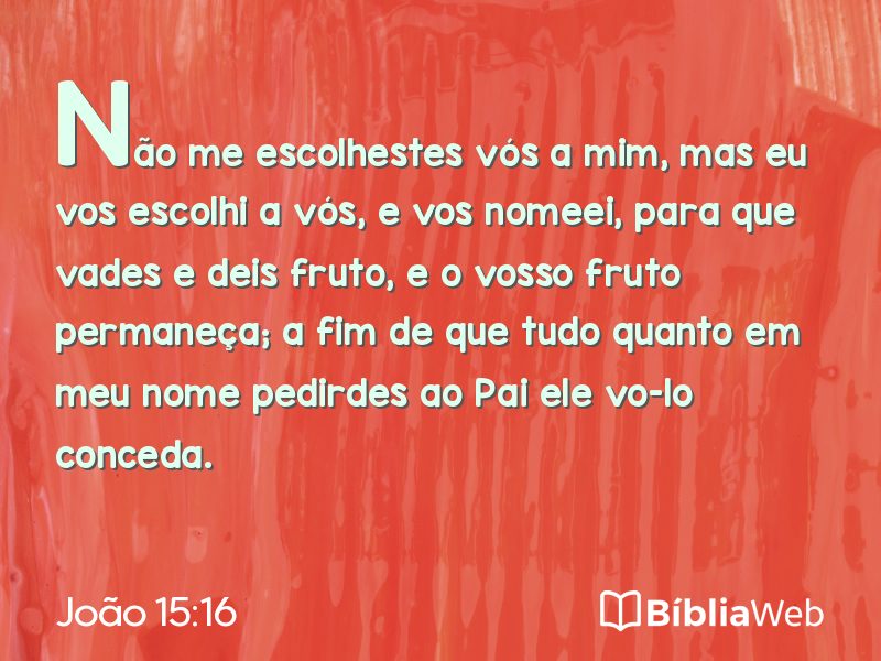 João 15:16 em imagem para compartilhar
