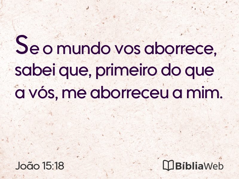 João 15:18 em imagem para compartilhar