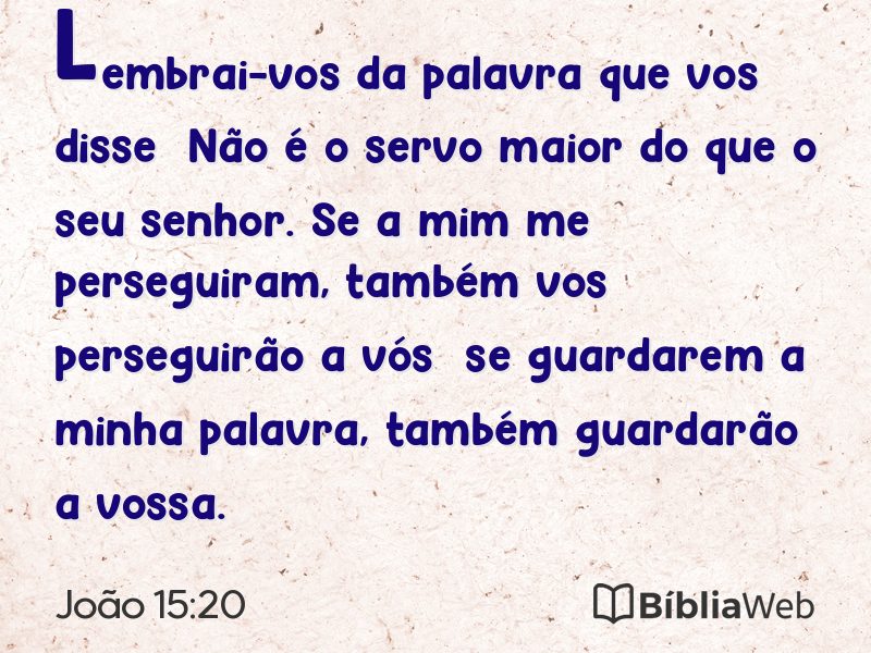 João 15:20 em imagem para compartilhar