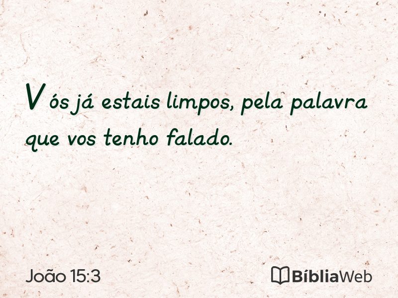 João 15:3 em imagem para compartilhar
