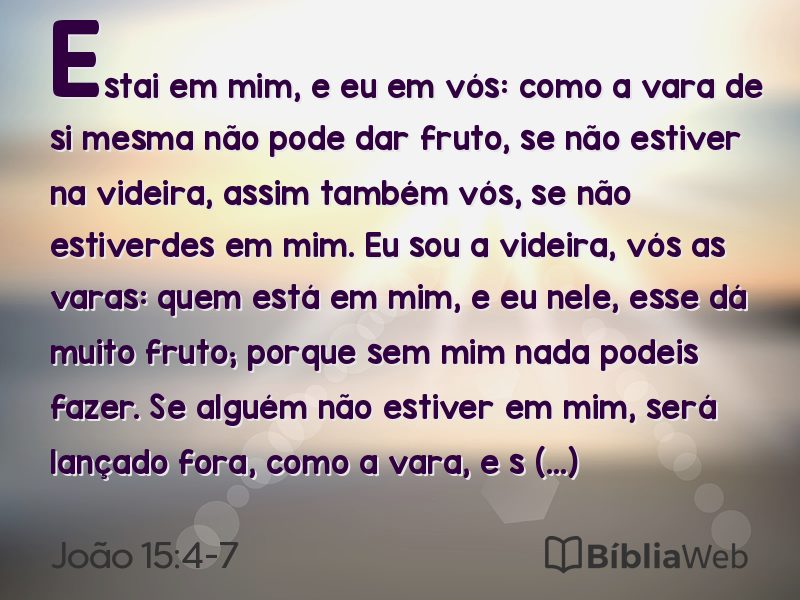 João 15:4-7 em imagem para compartilhar