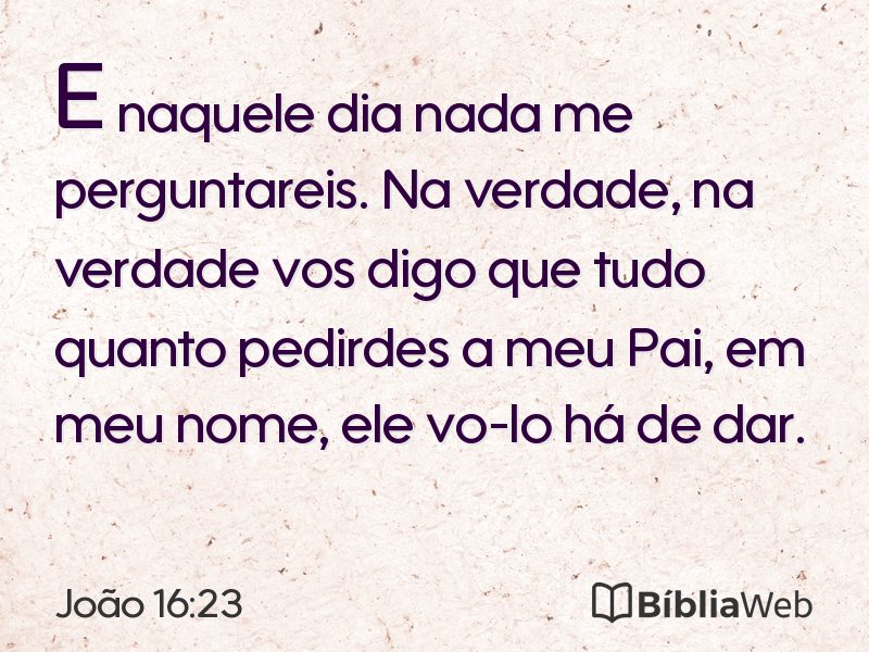 João 16:23 em imagem para compartilhar