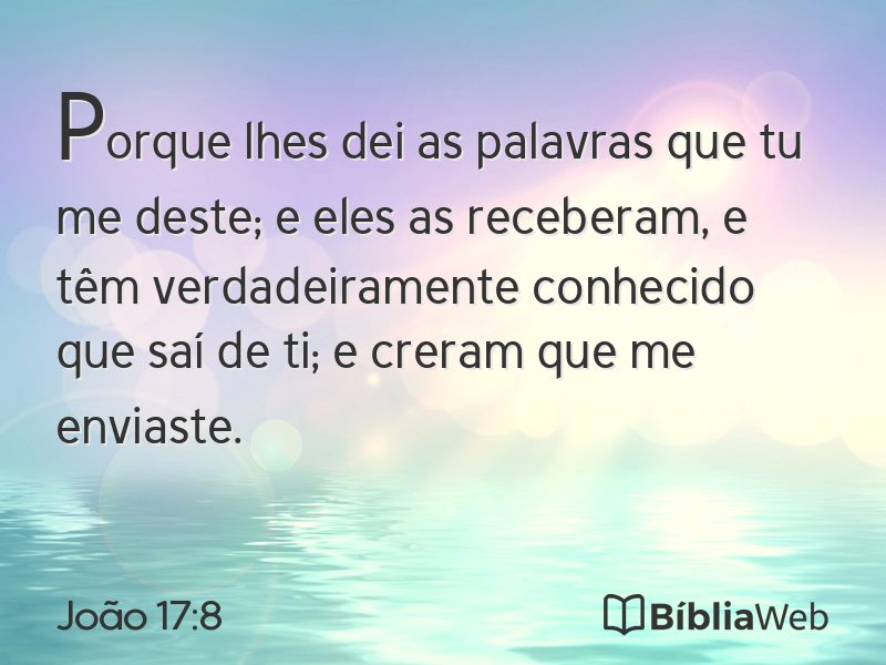João 17:8 em imagem para compartilhar