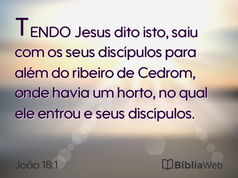 João 18:1 em imagem para compartilhar
