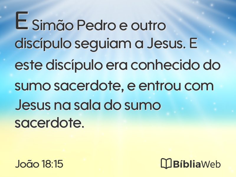 João 18:15 em imagem para compartilhar