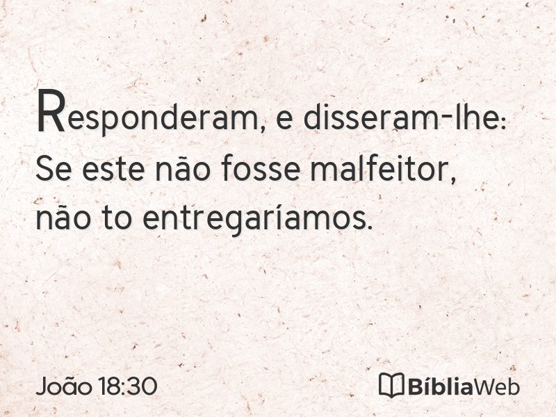 João 18:30 em imagem para compartilhar
