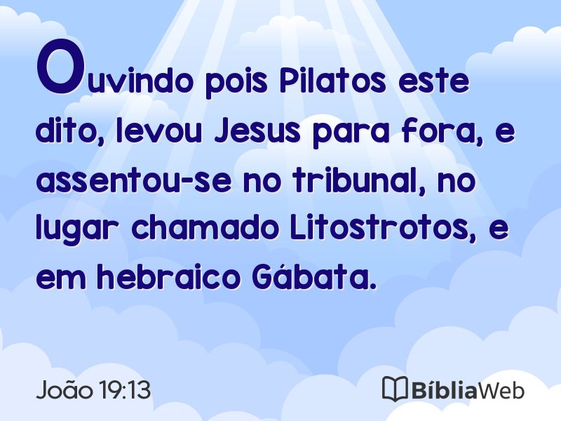João 19:13 em imagem para compartilhar