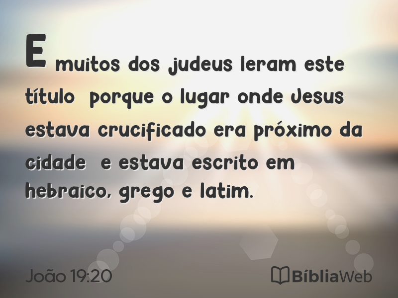 João 19:20 em imagem para compartilhar