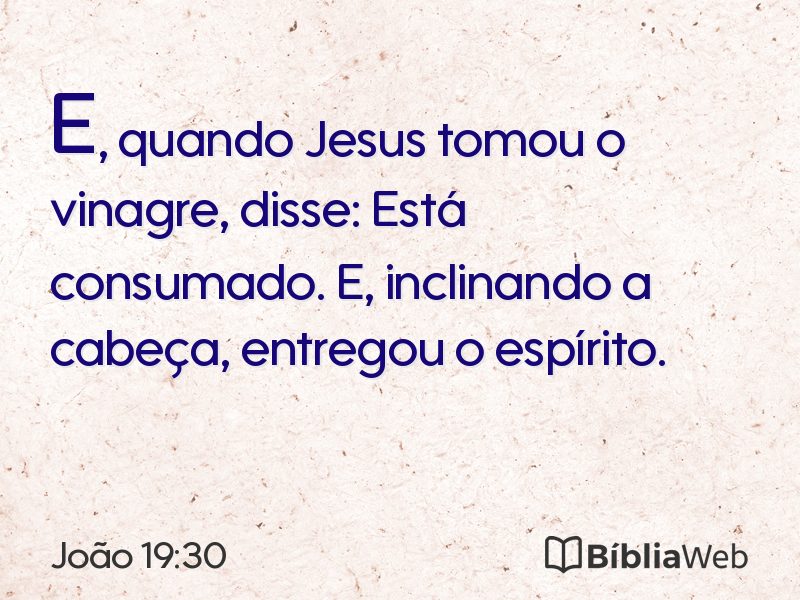João 19:30 em imagem para compartilhar