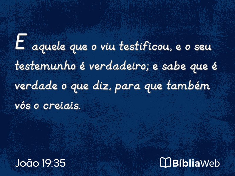 João 19:35 em imagem para compartilhar