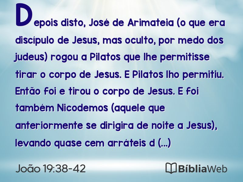 João 19:38-42 em imagem para compartilhar