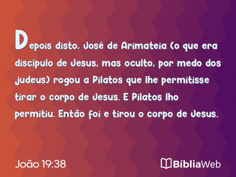 João 19:38 em imagem para compartilhar