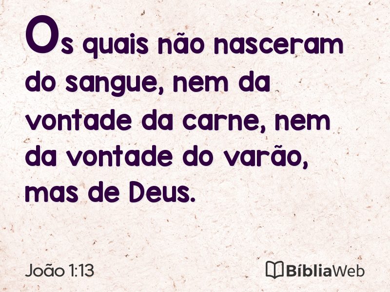 João 1:13 em imagem para compartilhar