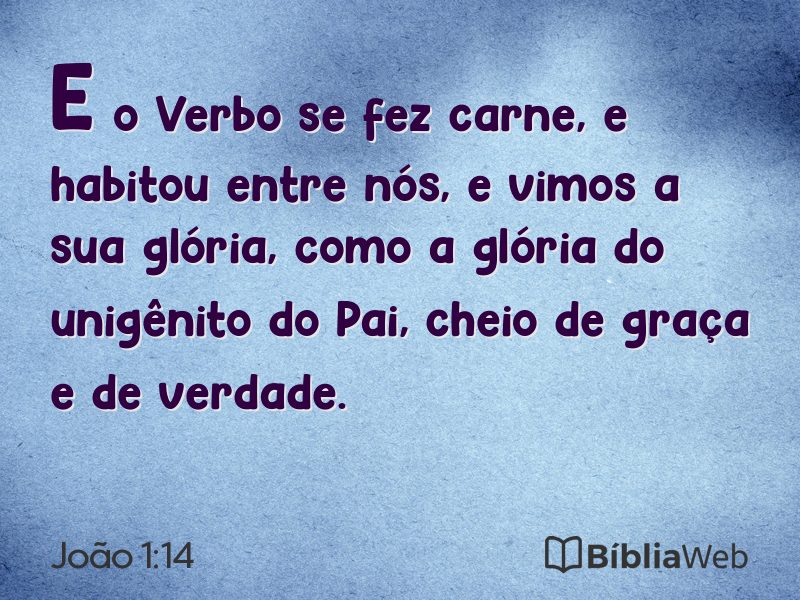 João 1:14 em imagem para compartilhar
