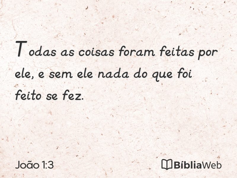 João 1:3 em imagem para compartilhar