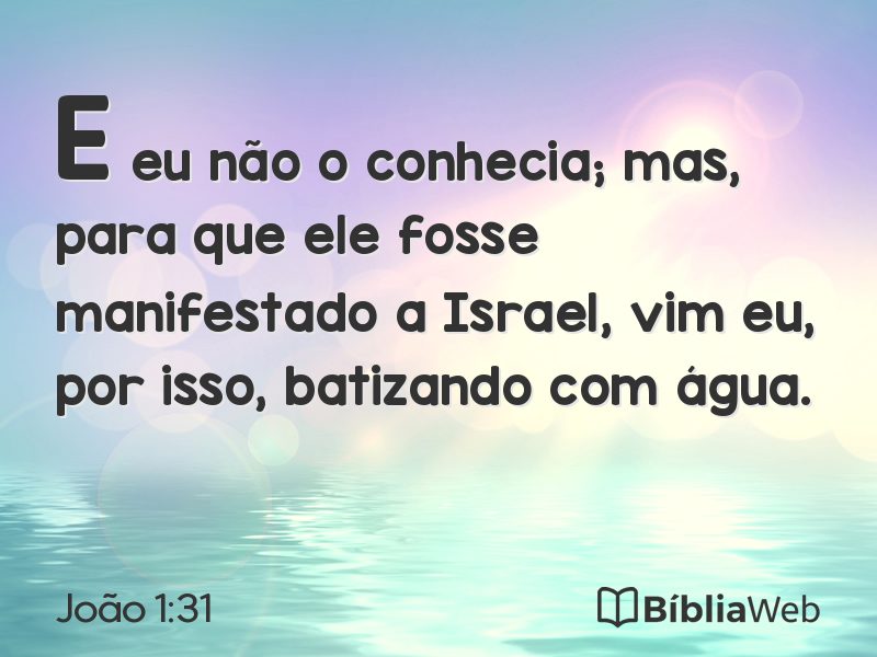 João 1:31 em imagem para compartilhar
