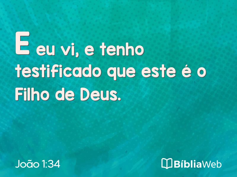 João 1:34 em imagem para compartilhar