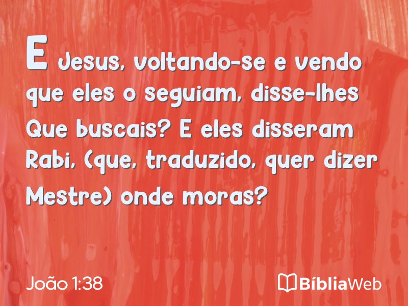 João 1:38 em imagem para compartilhar