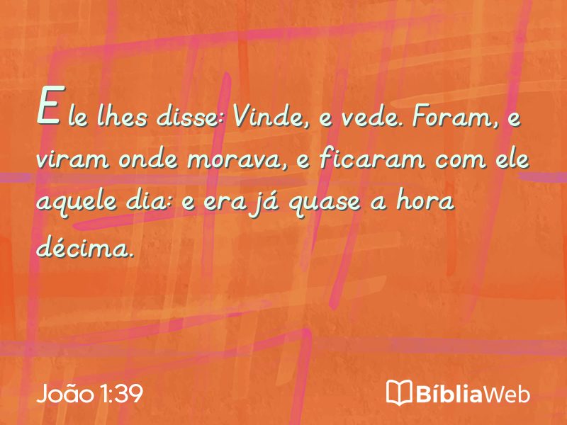 João 1:39 em imagem para compartilhar