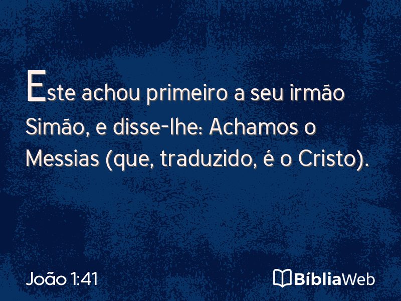 João 1:41 em imagem para compartilhar