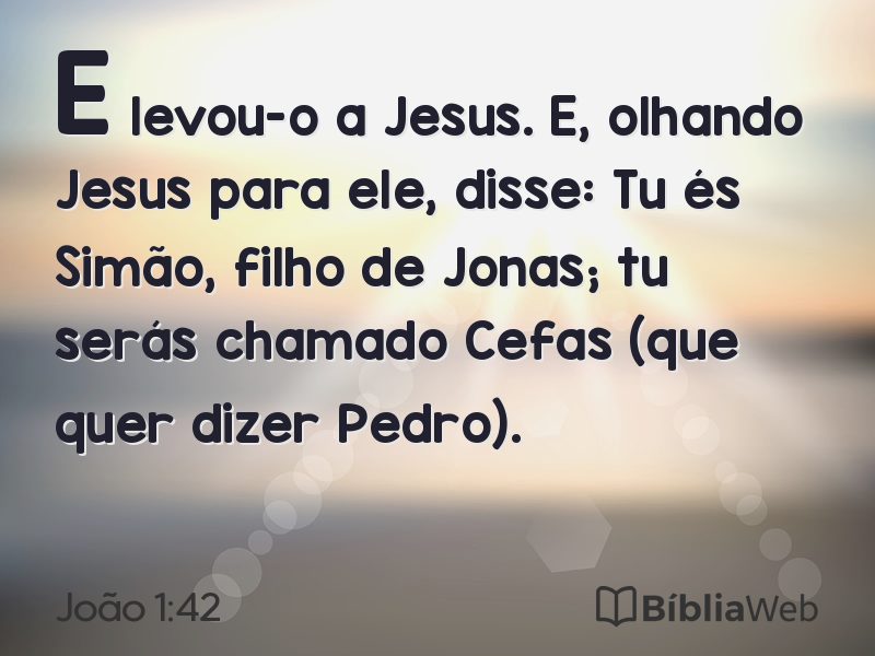 João 1:42 em imagem para compartilhar
