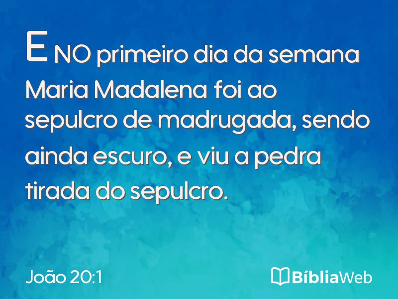 João 20:1 em imagem para compartilhar