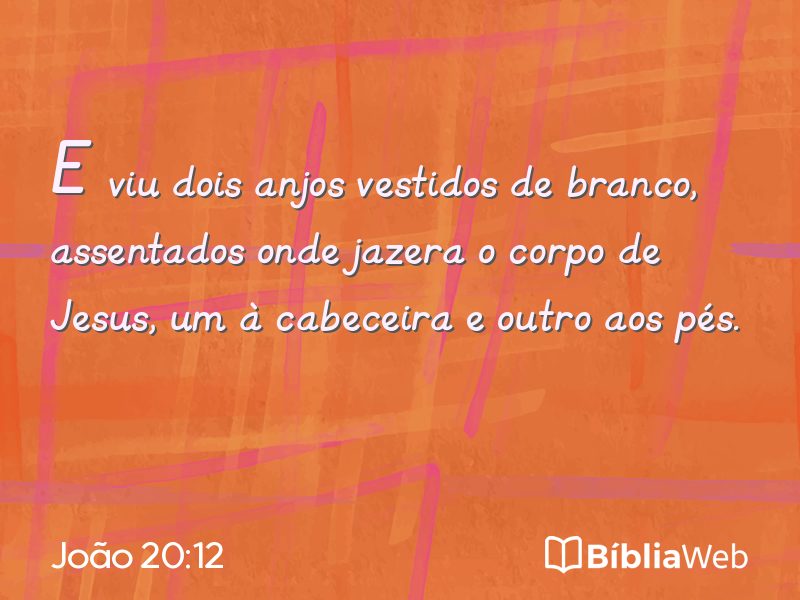 João 20:12 em imagem para compartilhar