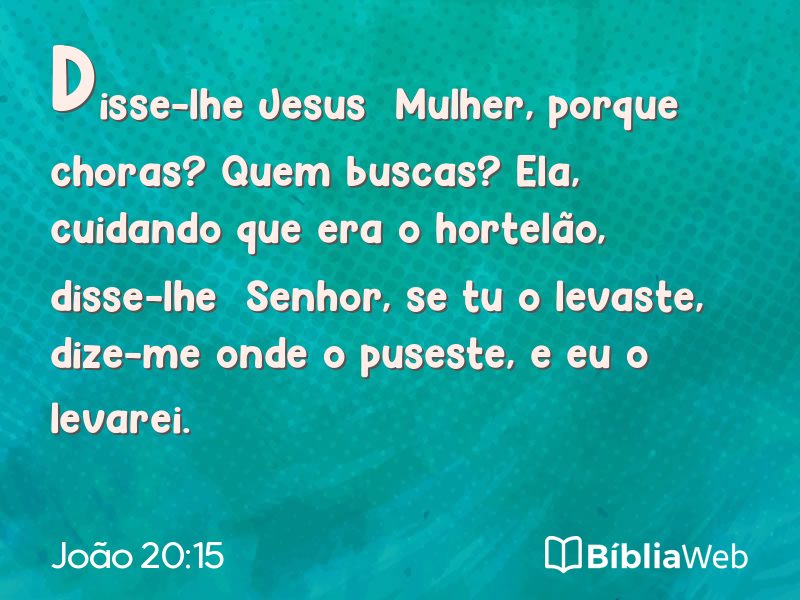 João 20:15 em imagem para compartilhar