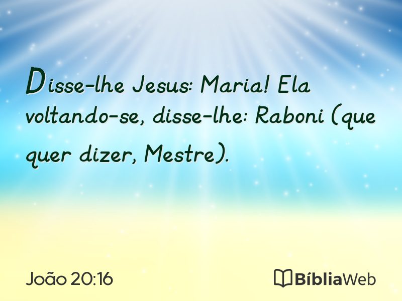 João 20:16 em imagem para compartilhar