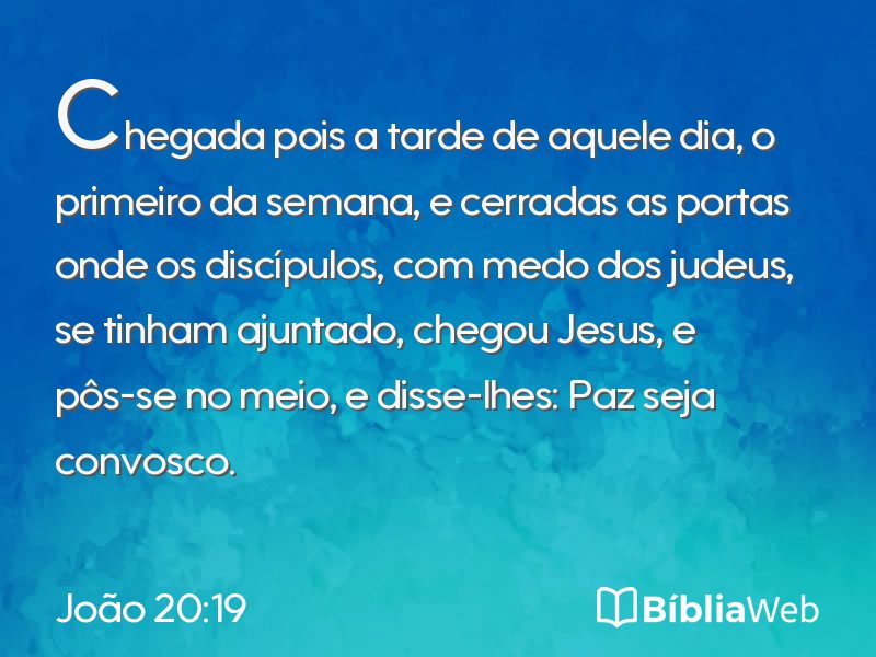 João 20:19 em imagem para compartilhar