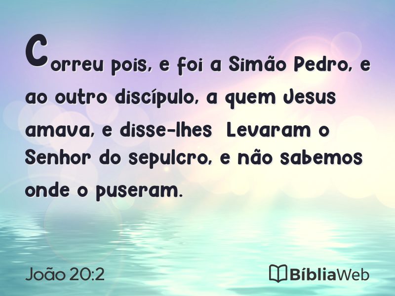 João 20:2 em imagem para compartilhar