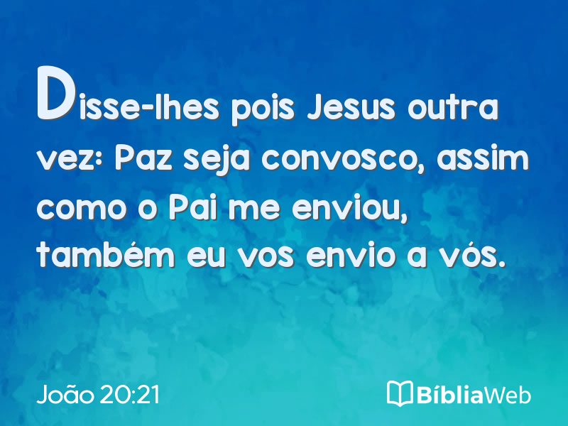 João 20:21 em imagem para compartilhar