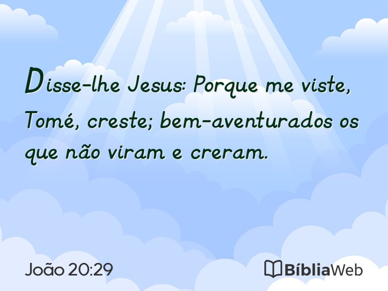 João 20:29 em imagem para compartilhar