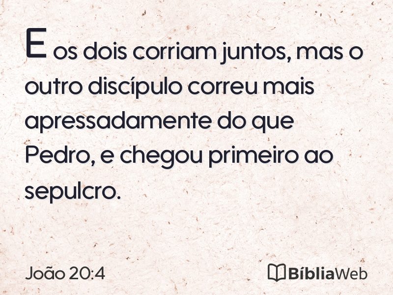 João 20:4 em imagem para compartilhar