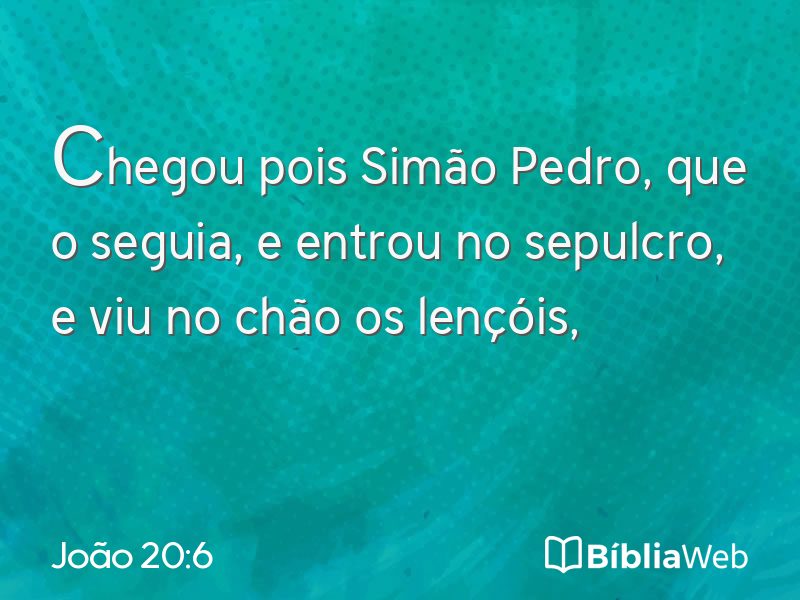 João 20:6 em imagem para compartilhar