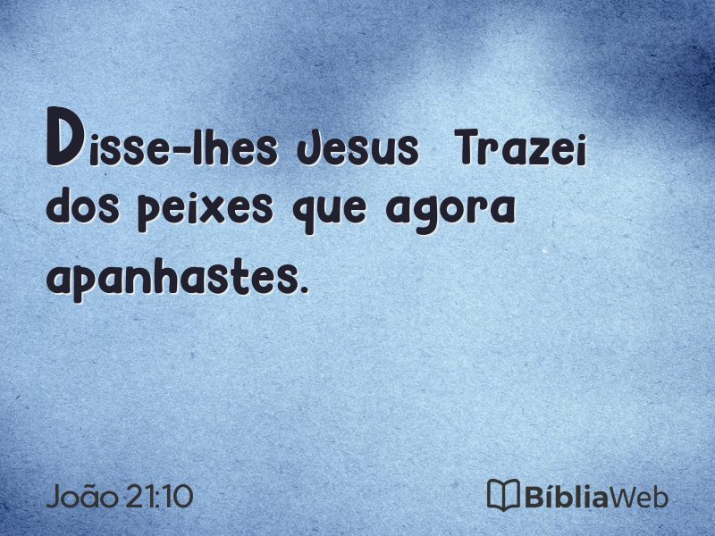 João 21:10 em imagem para compartilhar