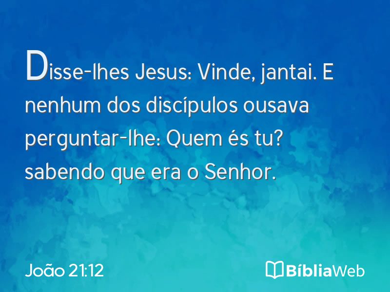João 21:12 em imagem para compartilhar