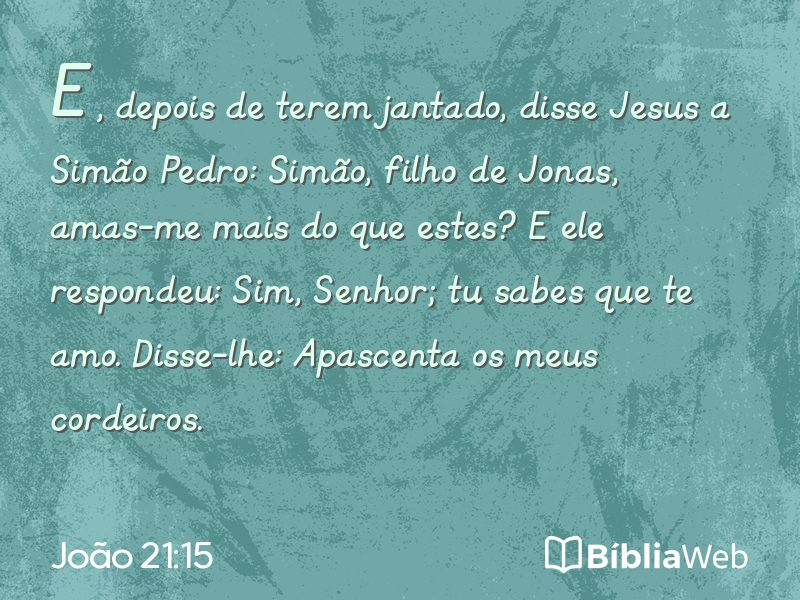 João 21:15 em imagem para compartilhar