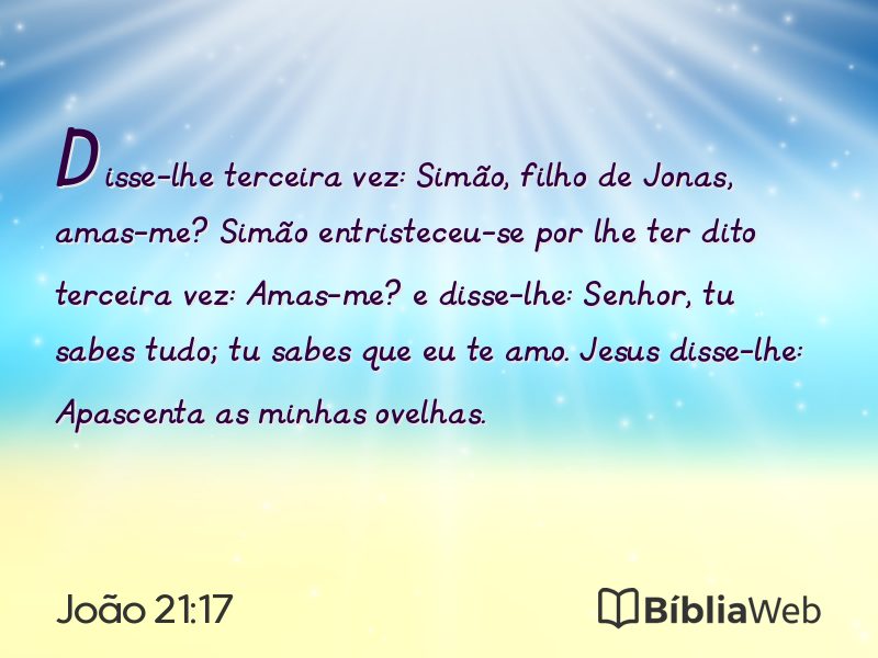 João 21:17 em imagem para compartilhar