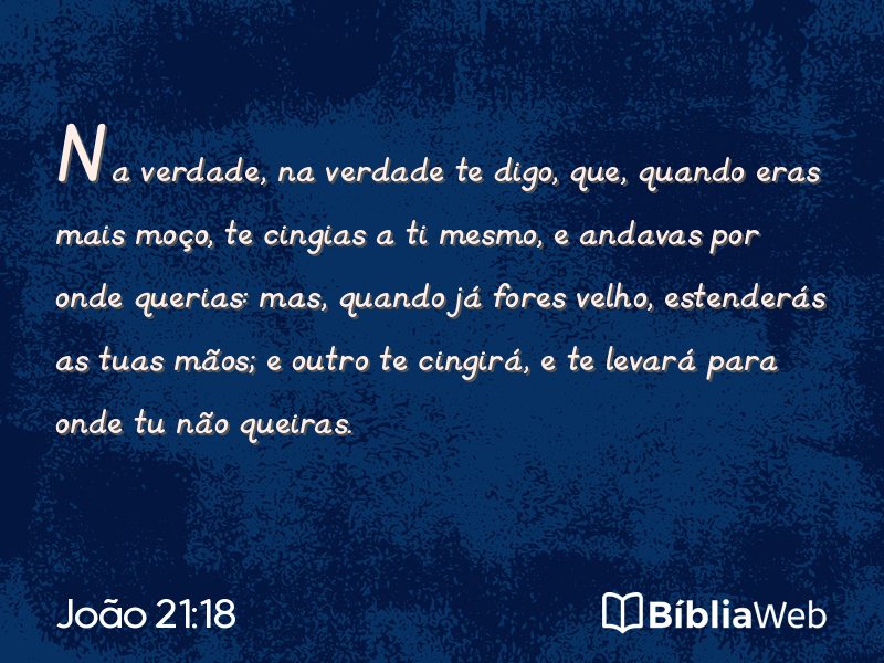 João 21:18 em imagem para compartilhar
