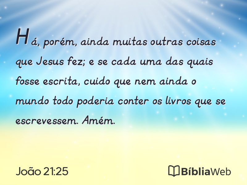 João 21:25 em imagem para compartilhar
