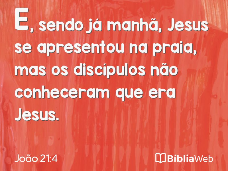 João 21:4 em imagem para compartilhar