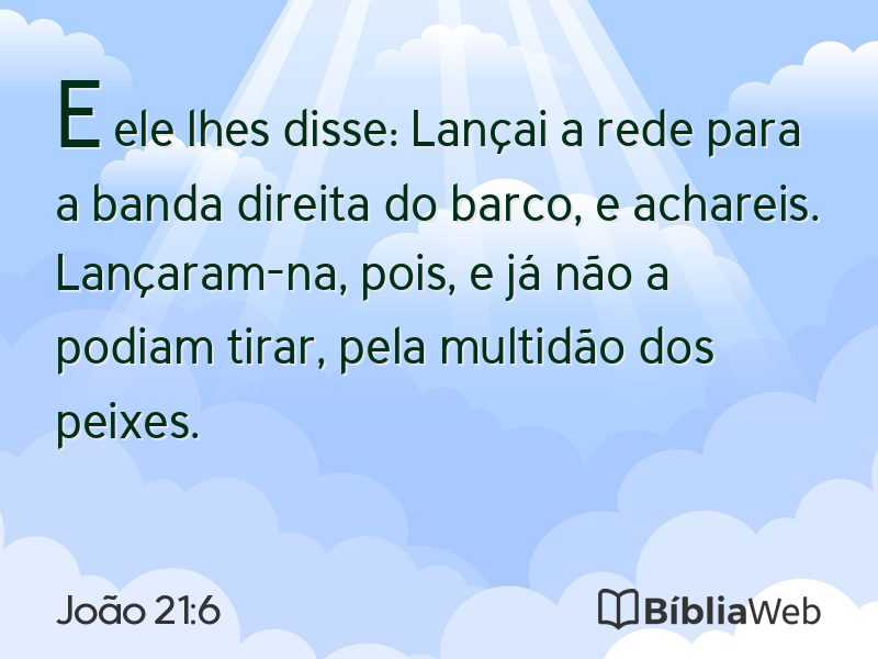 João 21:6 em imagem para compartilhar